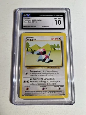 2000 Pokemon ITALIAN Base Set Porygon 39/102 CGC 10 GEM MINT - Image 1 of 2