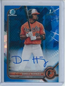 2022 Bowman Chrome Sapphire Darell Hernaiz RC 1st AUTO AUTOGRAPH - Picture 1 of 2