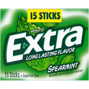 Goma de mascar extra de menta verde sin azúcar, paquete único - 15 piezas - Imagen 1 de 1