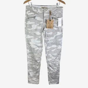 Jeans alla caviglia Democracy Ab Technology Freedom taglia 8 grigio chiaro mimetico dimagrante NUOVO - Foto 1 di 13