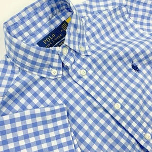 POLO RALPH LAUREN Jungen 5 Gingham Karo Kurzarm Hemd mit Knopfleiste blau weiß - Bild 1 von 6