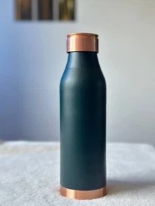 Colour Coated Queen Green Copper Water Bottle & Ayurveda Health Benefit Bottle - Picture 1 of 4