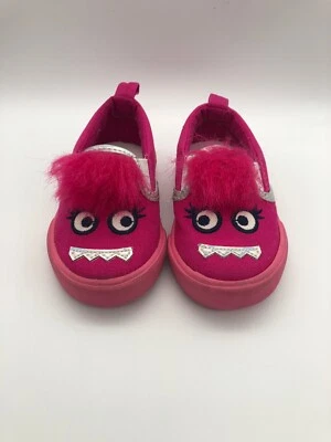  Gymboree Fuzzy Face Girl Toddler  Pink Slip On Shoes  Cosmic Collection Size 4 - Image 1 of 4