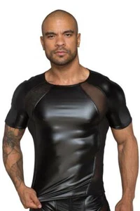 Noir Handmade - Camiseta Hombre De Powerwetlook Con 3D-Netz Negro - S-3XL - Picture 1 of 1