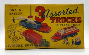 Vintage Japan Friction Tin Cars 3 Assorted Trucks Trade Mark K - Picture 1 of 24