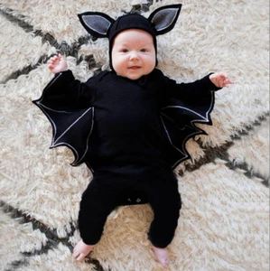 Newborn Infant Baby Romper Boys Long Sleeve Bodysuit Jumpsuit Outfits Bat - Picture 1 of 17