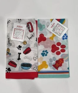 2 Pack Bundle Dog Lovers Bandana 22x22 In 100% Cotton For Human Or Canine Use - Picture 1 of 5