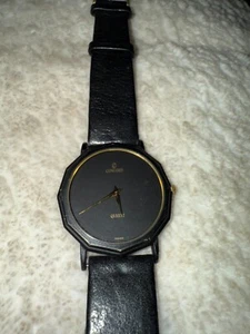 1980s Concord Ultra Thin Black Gold Quartz Watch ORIGINAL - Picture 1 of 3