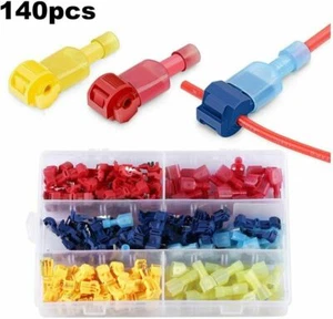 140pcs T-Tap/Male Female Insulated Wire Quick Splice Terminal Connectors Set Kit - Picture 1 of 12