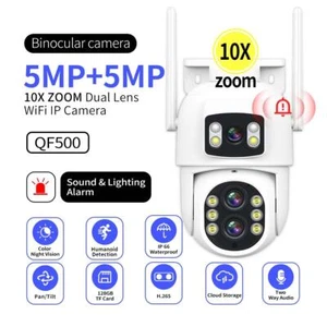 5MP+5MP Dual view Dual-Lens WIFI PTZ Smart Light Security IP Camera Zoomx10 - Picture 1 of 12