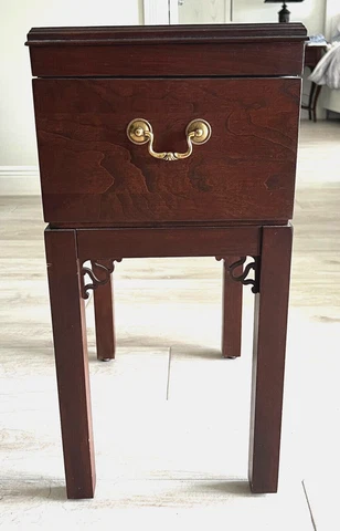 Ethan Allen Chippendale Style Georgian Court Cherry Chest on Stand Cover