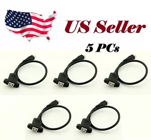 5x USB 2.0 B Female Socket Printer Panel Mount To Micro USB 5 Pin Male Cable 1FT - Picture 1 of 5