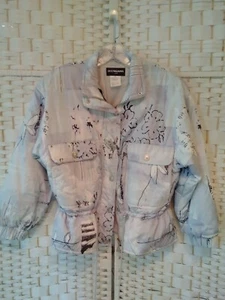 Dino Valiano Padded Jacket Black White Design Size 8 Very Light - Picture 1 of 3