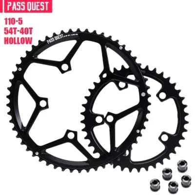 110BCD 5-Bolt Double Chainring AERO Chainring for Road Bike Gravel Bike 9/10/11S - Image 1 of 4