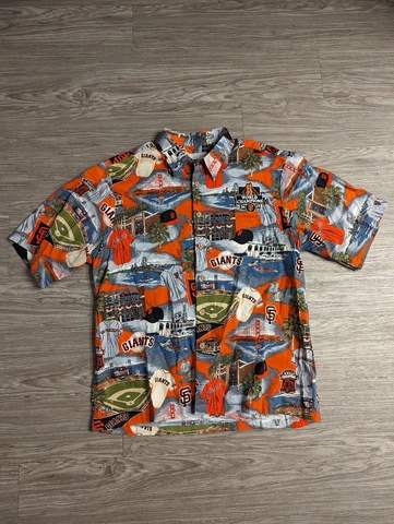 2014 World Series Reyn Spooner San Francisco SF Giants Hawaiian Shirt Large L Cover