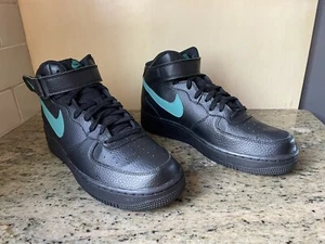Size 9.5 - Nike Air Force 1 Mid '07 Black Neptune Green !!Make An Offer!! - Picture 1 of 11