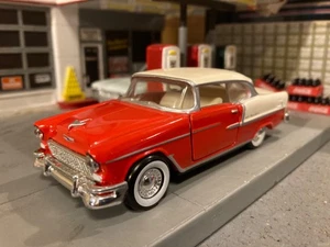 1955 Chevrolet Bel Air, 1/43 Scale, Tutone Red & White - Picture 1 of 11