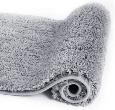 Bathroom Rug, Non Slip Bath Mat (16 X 24, Grey) Water Absorbent Soft Microfiber - Image 1 of 4