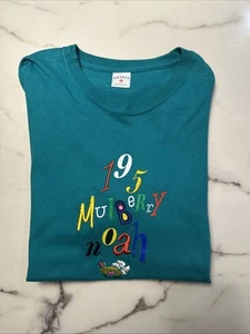Noah NY T-Shirt Mens Size L Teal Mulberry New York Embroidered - Picture 1 of 7