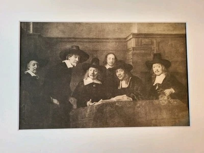 Original c1912 Antique Rembrandt van Rijn Art Print SYNDICS OF THE DRAPERS GUILD - Image 1 of 2