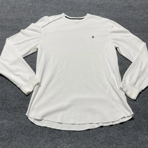 Volcom Thermal Shirt Mens Large Waffle Knit Long Sleeve Pullover Casual - Picture 1 of 12