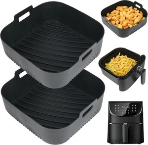 BYKITCHEN Air Fryer Silikoneinsatz, 2 Stück 9 Zoll Extra Große Luft (PACKUNG GEÖFFNET) - Bild 1 von 7