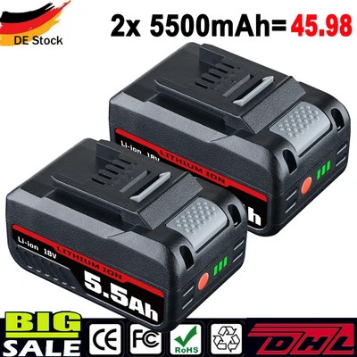 MARKENLOS 2X 6,0Ah 5,5Ah Ersatzakku Für Einhell Akku 18V Power X-Change Lithium PXC LED
