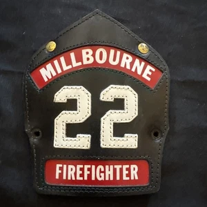 Sam Brown Shield Millbourne Fire Patrol Casco de Cuero de Colección Escudo Bombero 22 - Imagen 1 de 5