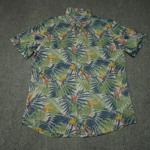 Izod Saltwater Herren Freizeit Button-Down Hemd L Baumwolle Blumenmuster - Bild 1 von 8