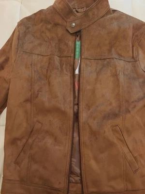 Chaqueta de cuero de gamuza hecha en Italia G. Milano marrón para hombre talla XXL Foto 1 de 4