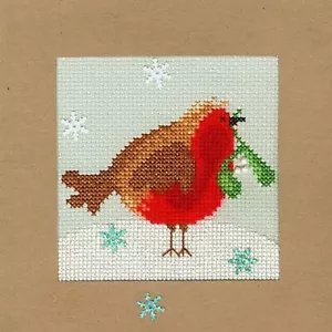 Bothy Threads Kit punto croce contato Snowy Robin XMAS14 - Foto 1 di 1