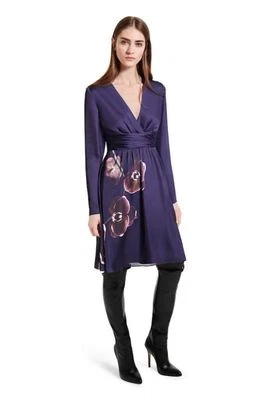 New ALTUZARRA for Target Sz 4 Satin Orchid Print Dress Eggplant / Purple NWOT!!! - Image 1 of 3