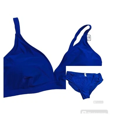 Time & Tru Bikini top & bottom cobalt blue swimsuit w/tags boining support 3x - Image 1 of 4