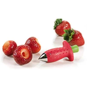 Strawberry Slicer & Huller – Easy Fruit Corer & Leaf Remover Kitchen Tool - Picture 1 of 7