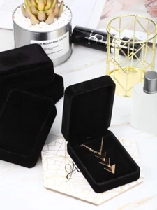 Black Velvet Bracelet Chain Necklace Gift Box Case Jewelry Display High Quality - Picture 1 of 13