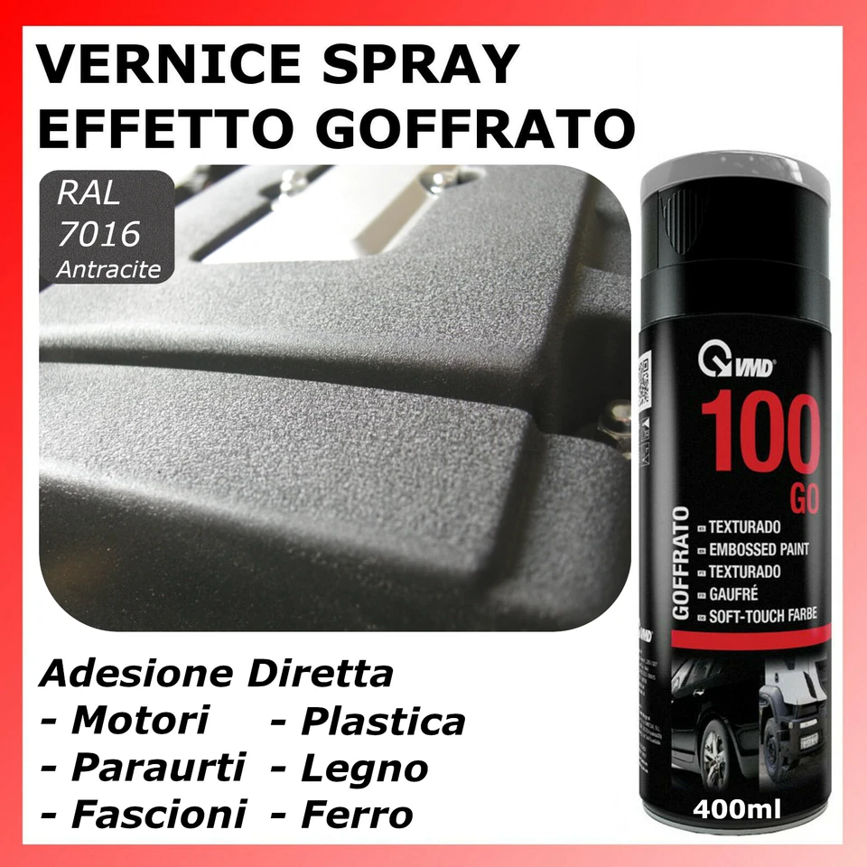 Vernice Spray GRIGIO Raggrinzante Testurizzata Goffrata Paraurti per Motore Auto - Immagine 1 di 1