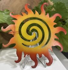 Enameled Metal Sun Ornament With Hook