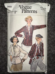 Vogue 9681 Sewing Pattern Shirt Shacket Jacket Sz 12 Vintage c.1978 Cut Complete - Picture 1 of 5