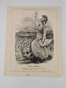 1915 Punch Illustration Cartoon Leonard Raven Hill The Answer Ruler Woman - Picture 1 of 1
