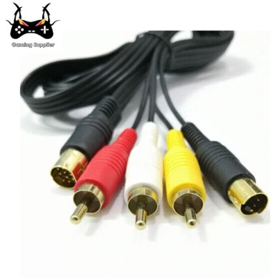 1.8m AV and S-Video Combo Cable 3RCA Cord for SEGA Saturn Console SS Adapter - Image 1 of 4