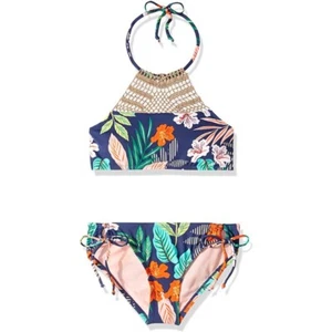 NWT Hobie 14 Girls High Neck Halter Top & Bottom Jungle Bikini Set 110697 - Picture 1 of 2