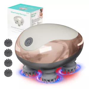 Electric Head Massager Scalp Waterproof Massager with 4 Heads 96 Nodes for Hair - Picture 1 of 10
