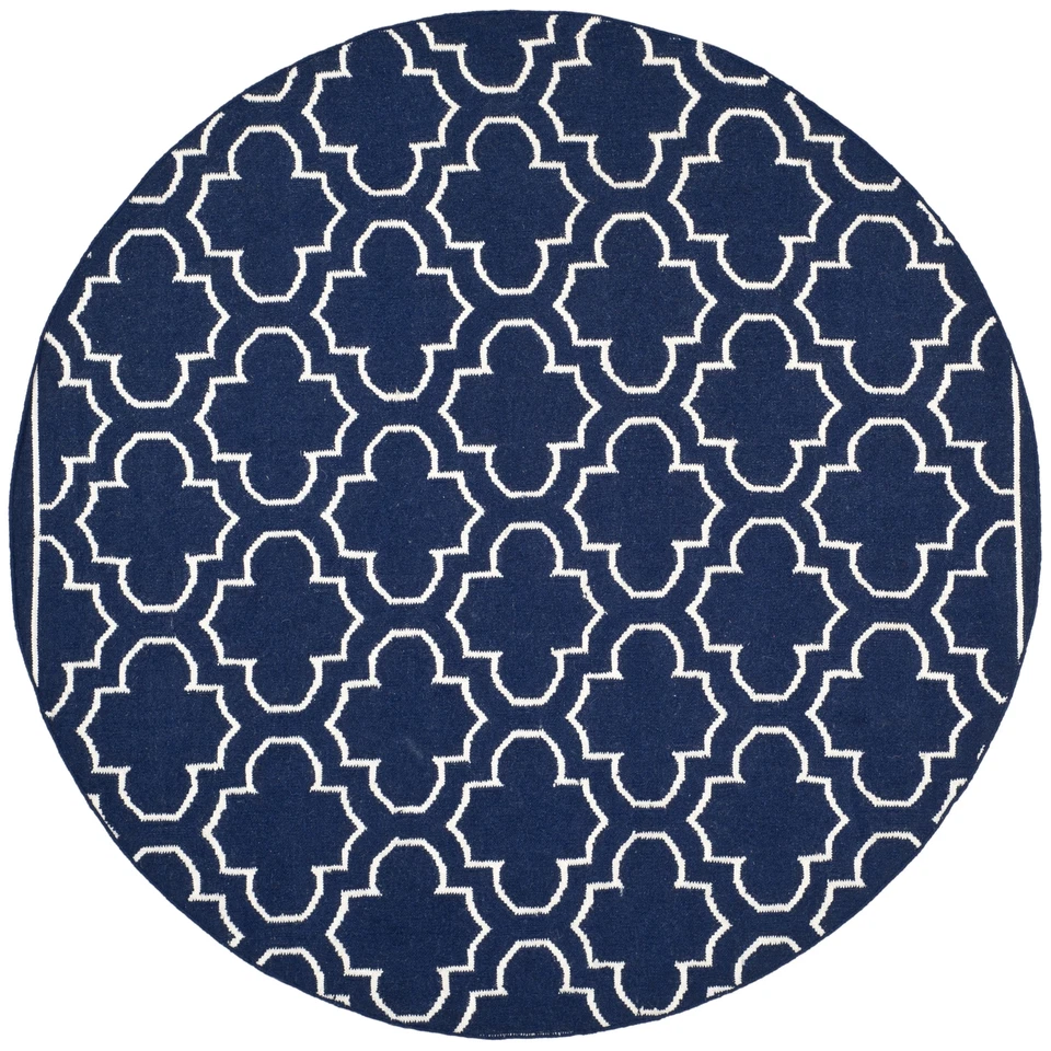 Alfombra Safavieh tejido plano lana azul marino/marfil 7' x 7' redonda Foto 1 de 1