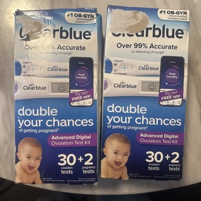 2 X 2Pk Kit Test Ovulazione Digitale Avanzati 30+2 Scadenza 2027 64 Test - Immagine 1 di 4