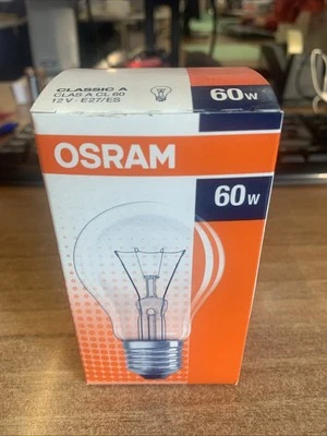 Osram LAMPADA INCANDESCENZA A GOCCIA CHIARA 60W ATTACCO E27 LUCE CALDA 12V  - Immagine 1 di 4