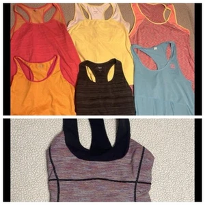Lot-7 Women’s Tops Size L Lululemon MTA Sports Fila Everlast Tangerine Danskin - Picture 1 of 5
