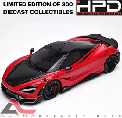 HPD 18006 1:18 McLAREN 765LT (VERMILLION ROJO Y FIBRA DE CARBONO) L.E. 300 Foto 1 de 4