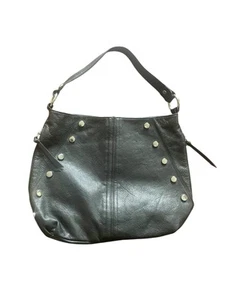 B. Makowsky Women’s Black Genuine Leather Hobo Studded Shoulder Bag Purse - Afbeelding 1 van 10