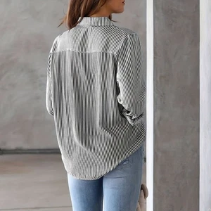 Fashionable Women's Longsleeved Casual Shirt in Blue Purple Black and More - Picture 1 of 62