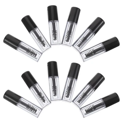 Lot de 12 mini tubes de mascara transparents vides avec applicateur, - Photo 1/4